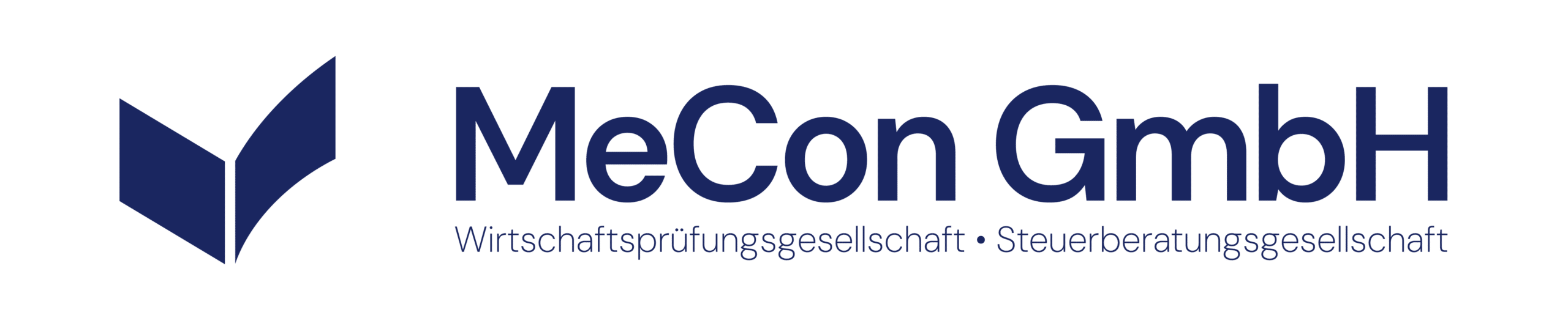 Logo der MeCon Wirtschaftsprüfungsgesellschaft und Steuerberatungsgesellschaft mbH in dunkelblau